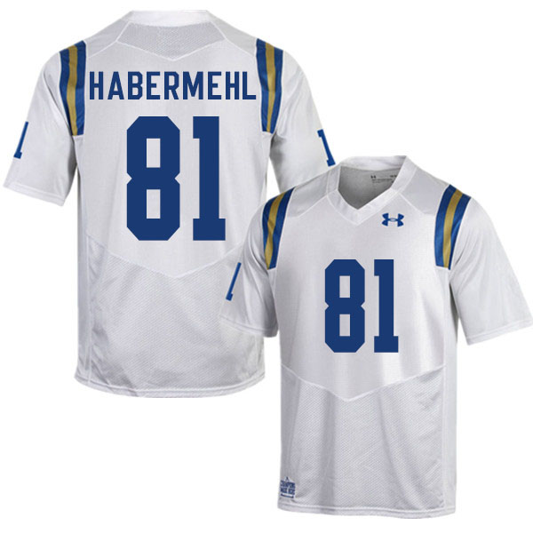Men #81 Hudson Habermehl UCLA Bruins College Football Jerseys Sale-White
